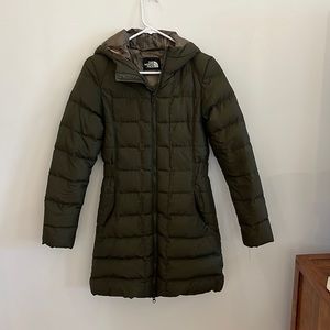 North Face Dark Green Down Parka